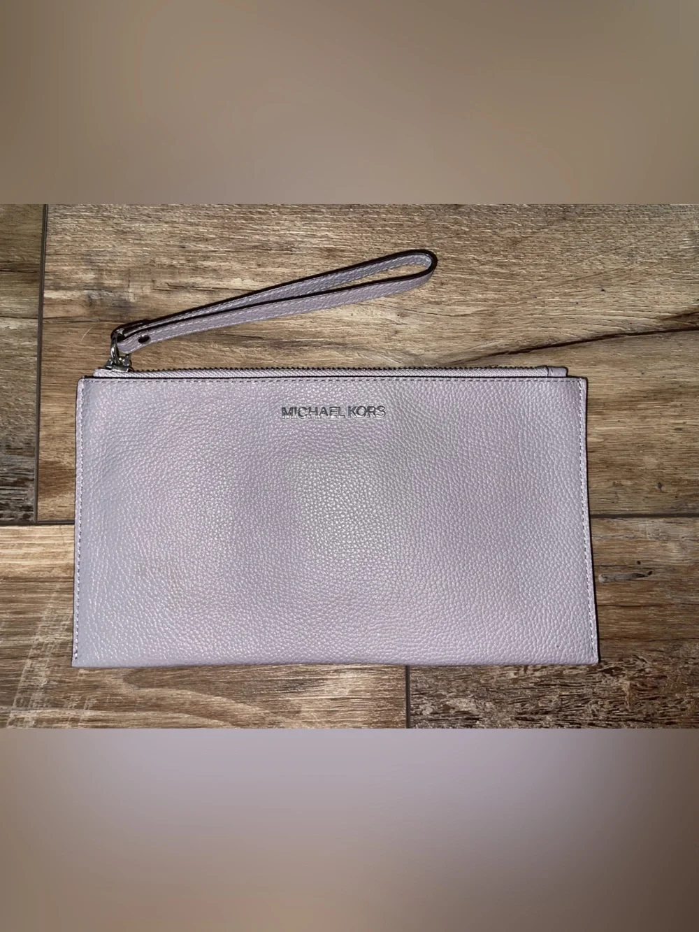 Michael Kors Women's Lilac Clutch Bag Bedford Purple Leather Lavender